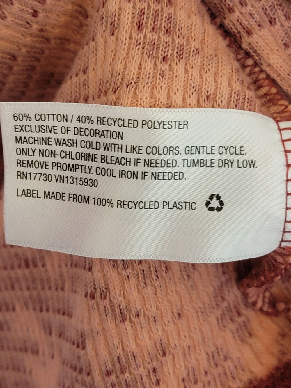 Knox Rose Waffle Knit Floral Ribbed Top Size 1X - Picture 7 of 7